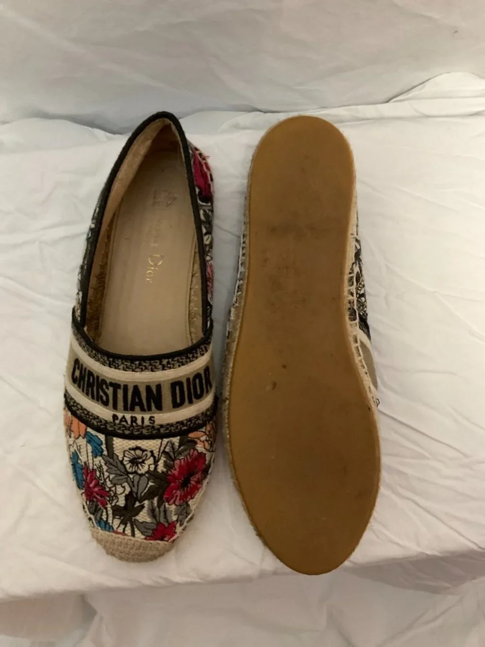 Christian Dior Floral Embroidered Espadrilles